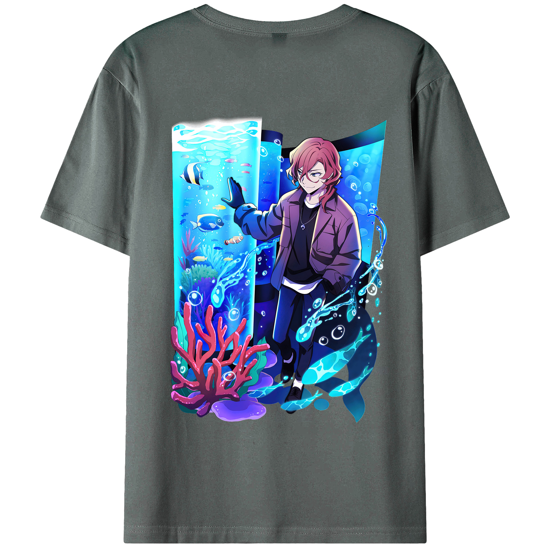 （画像用） 文豪ストレイドッグス Bungo Stray Dogs 綿100％半袖Tシャツ（背面プリント）